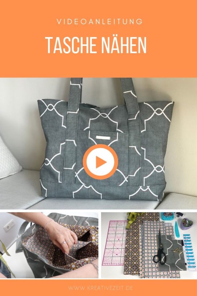 graue Tasche nähen
